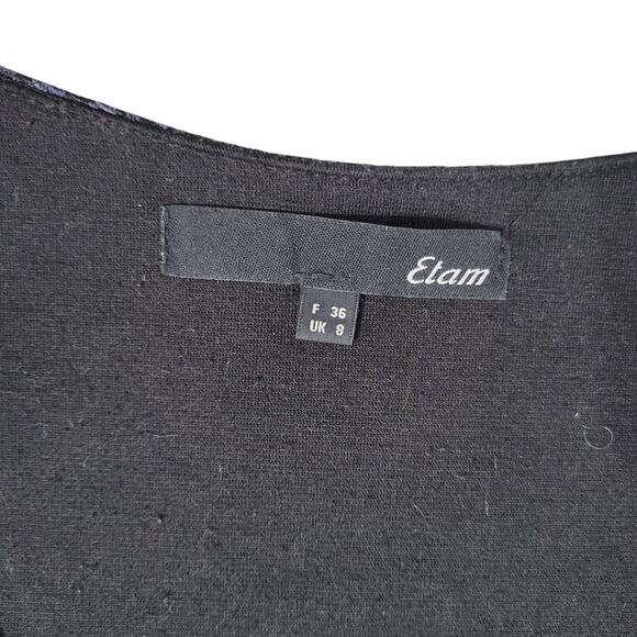 Etam Womens Dress Size US 4 Blue Geometric Sleeveless V Neck - Picture 3 of 5